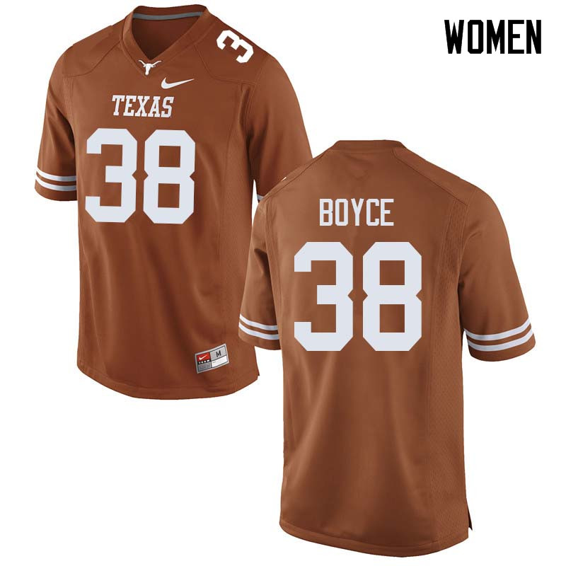 Women #38 Kobe Boyce Texas Longhorns College Football Jerseys Sale-Orange